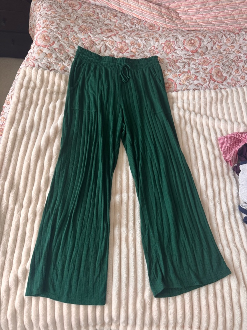 Stars Above Emerald Green Ribbed Straight Leg Lounge Pants